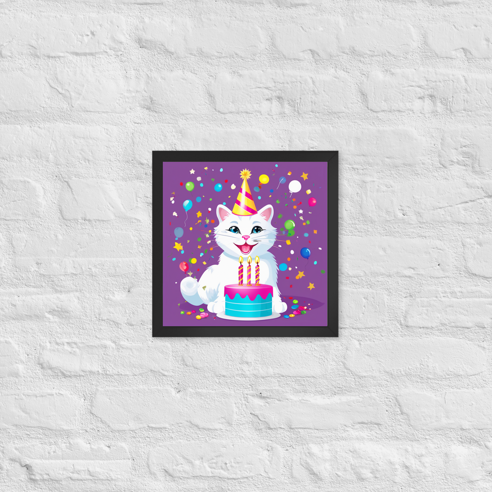 PugMug Custom White Companion Cat Framed Print