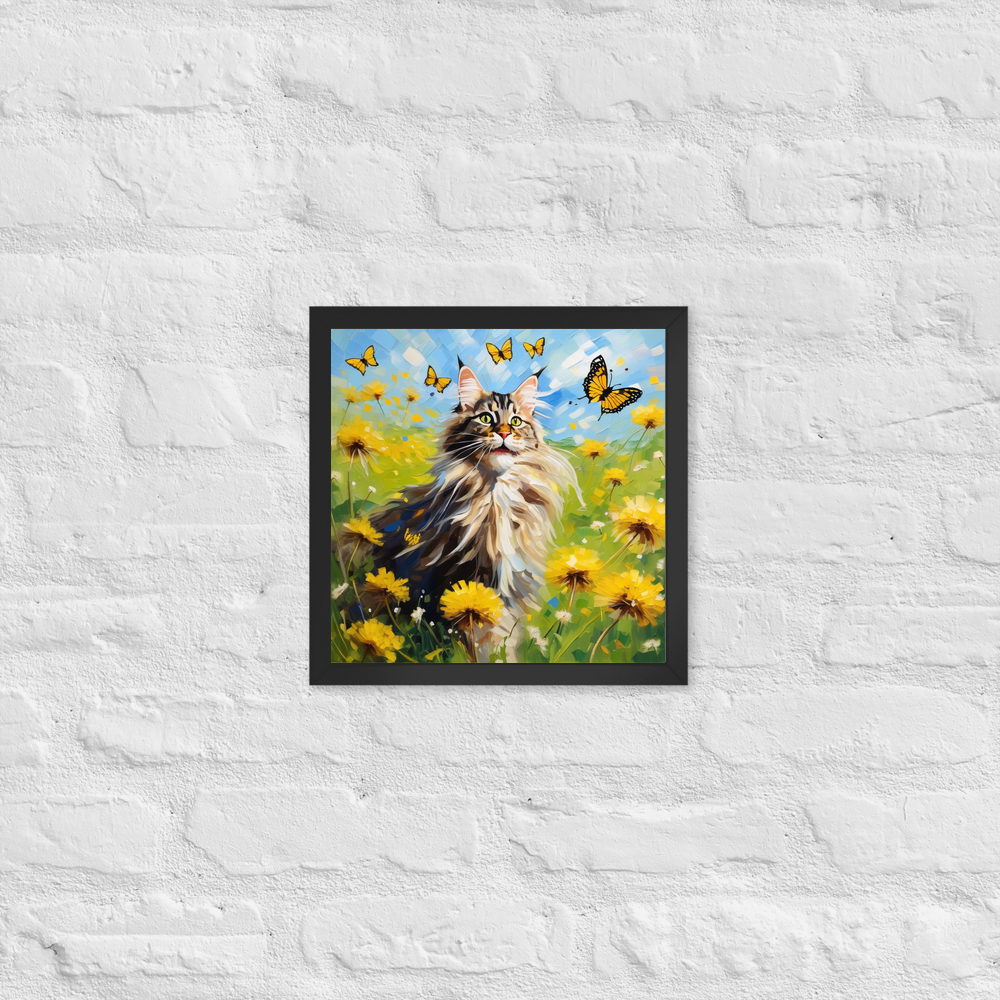 PugMug Custom Tabby Maine Coon Cat Framed Print