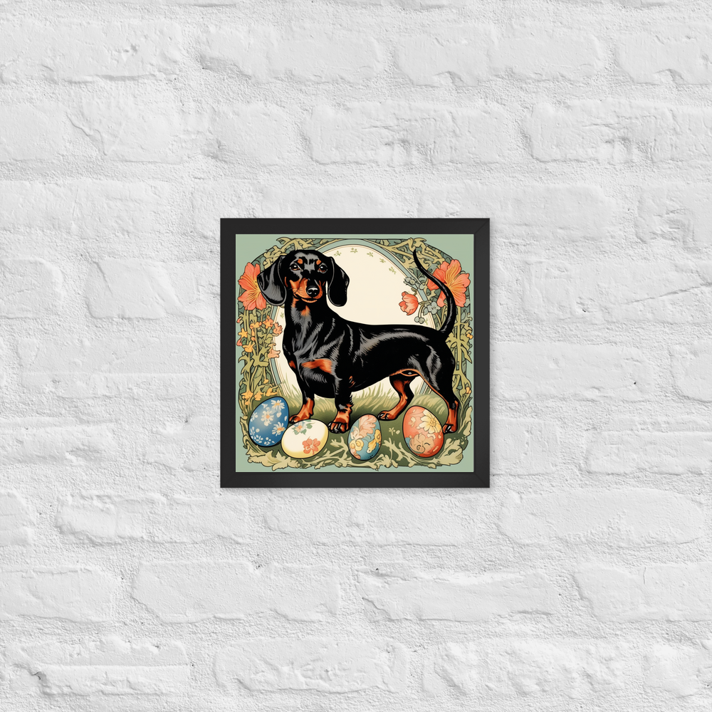 PugMug Custom Black Dachshund Framed Print