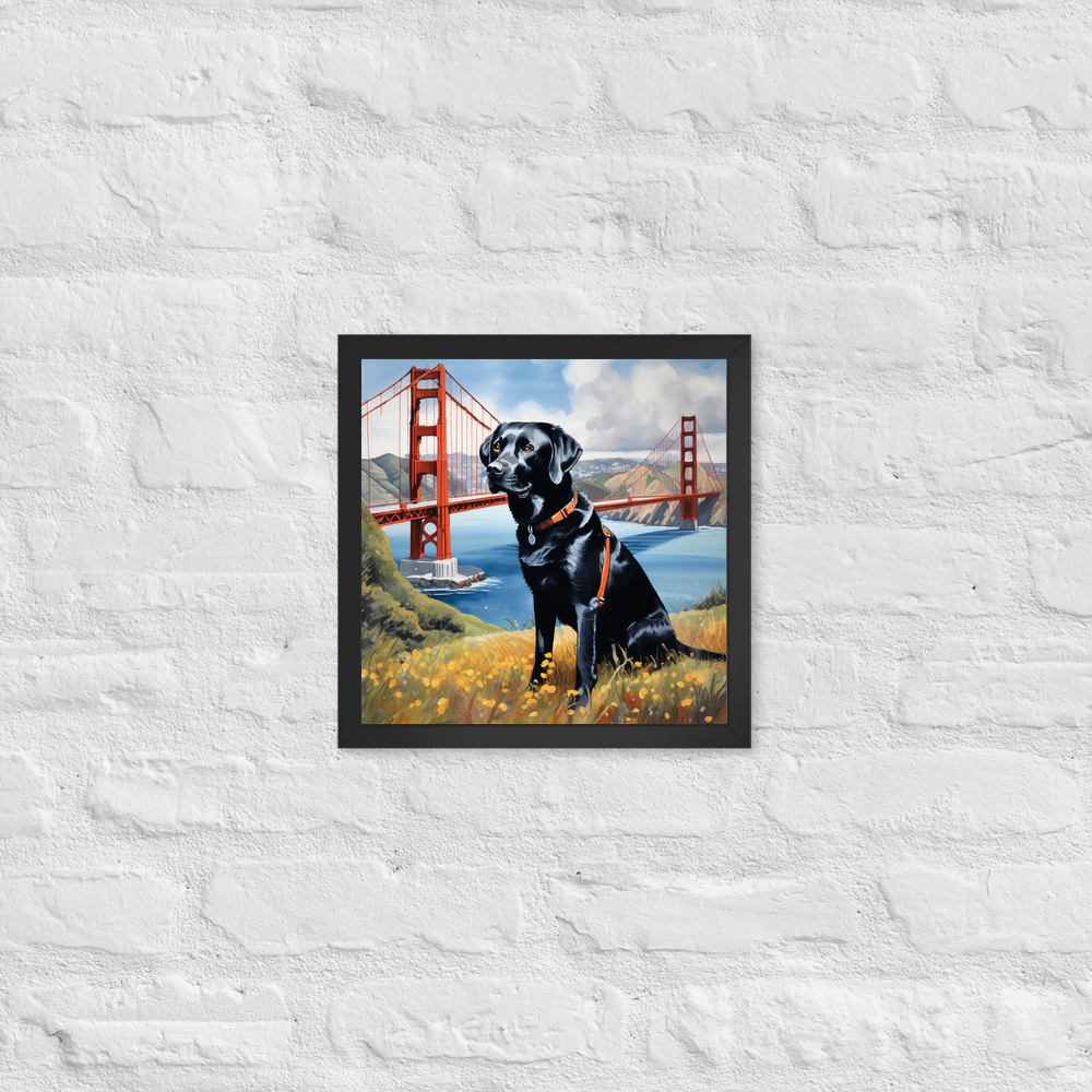 PugMug Custom Black Labrador Retriever Framed Print