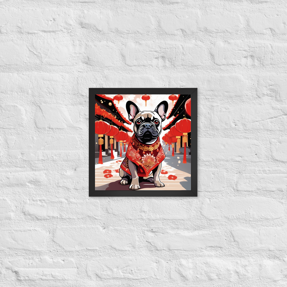 PugMug Custom Tan French Bulldog Framed Print