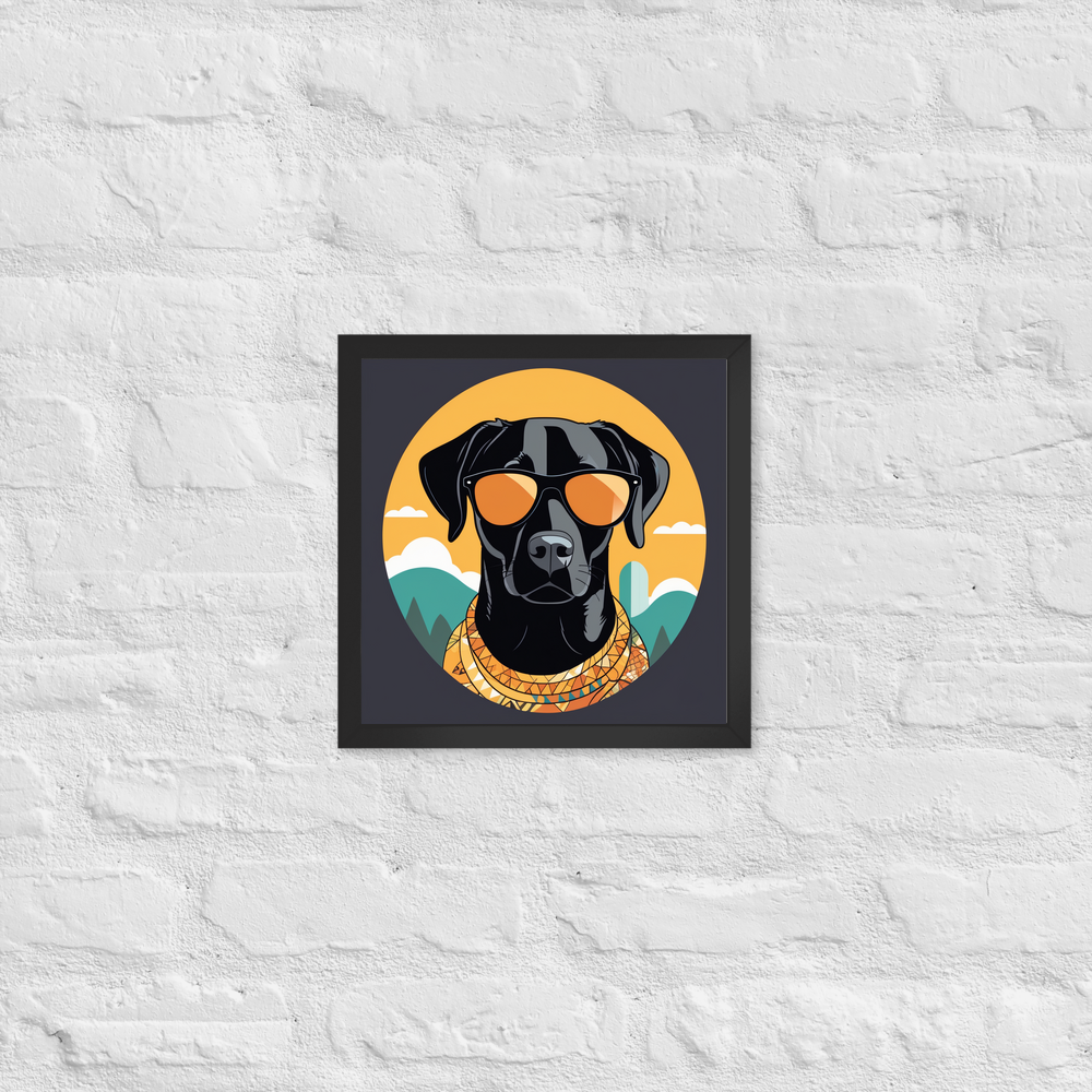 PugMug Custom Black Labrador Retriever Framed Print