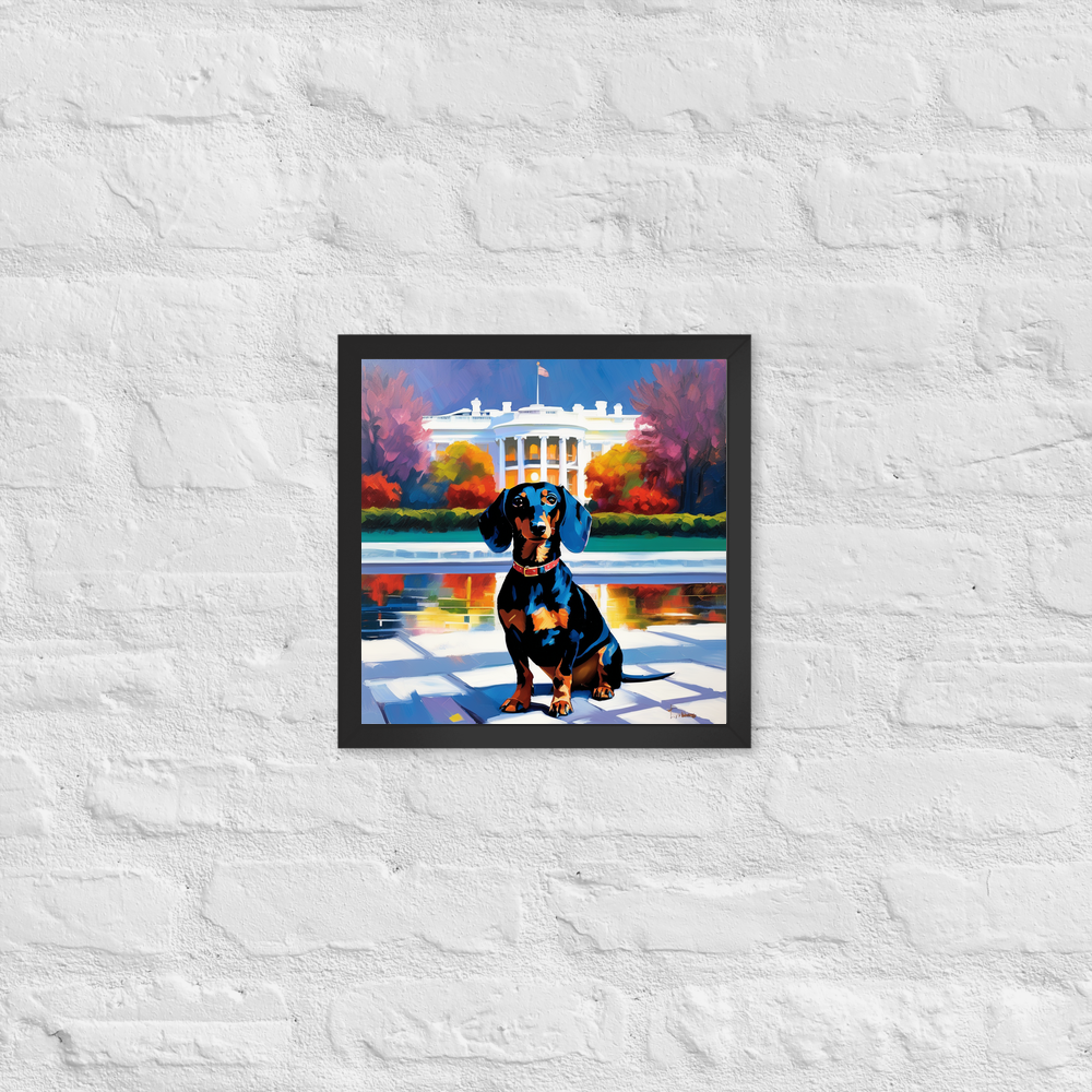 PugMug Custom Black Dachshund Framed Print
