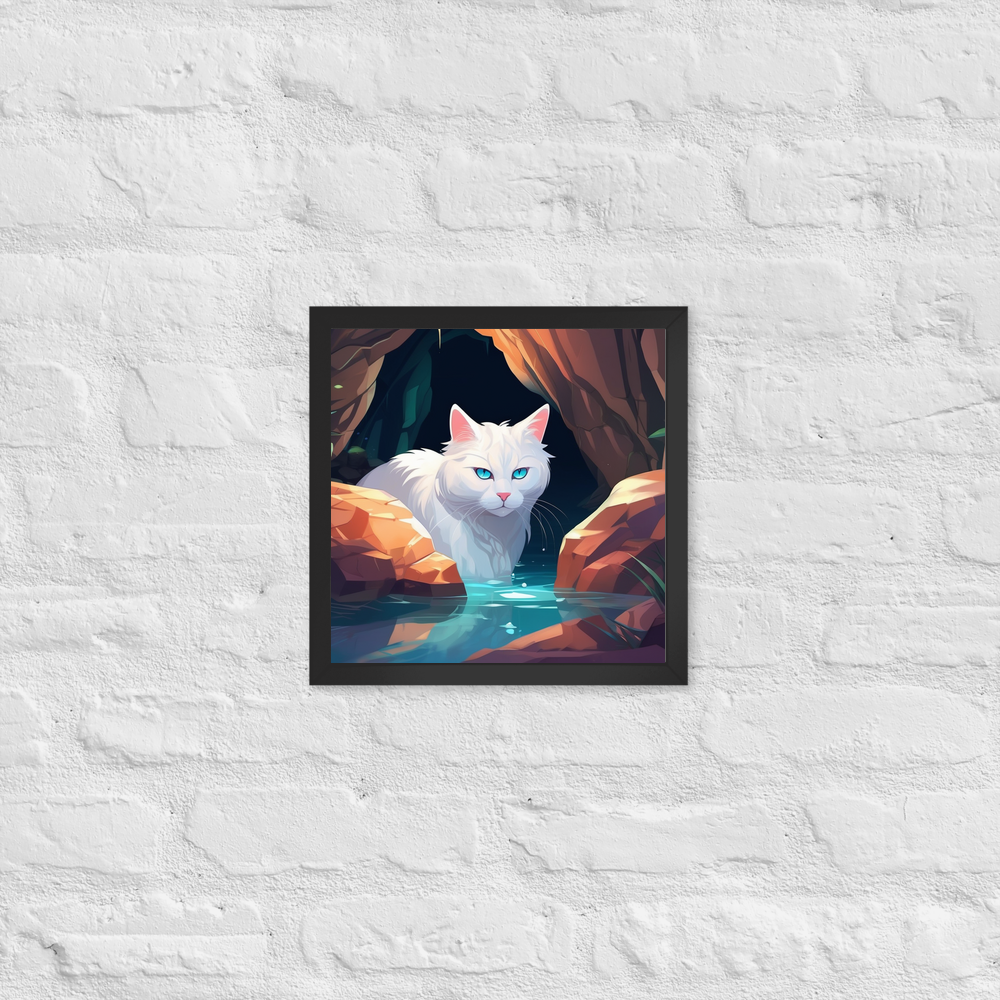 PugMug Custom White Companion Cat Framed Print