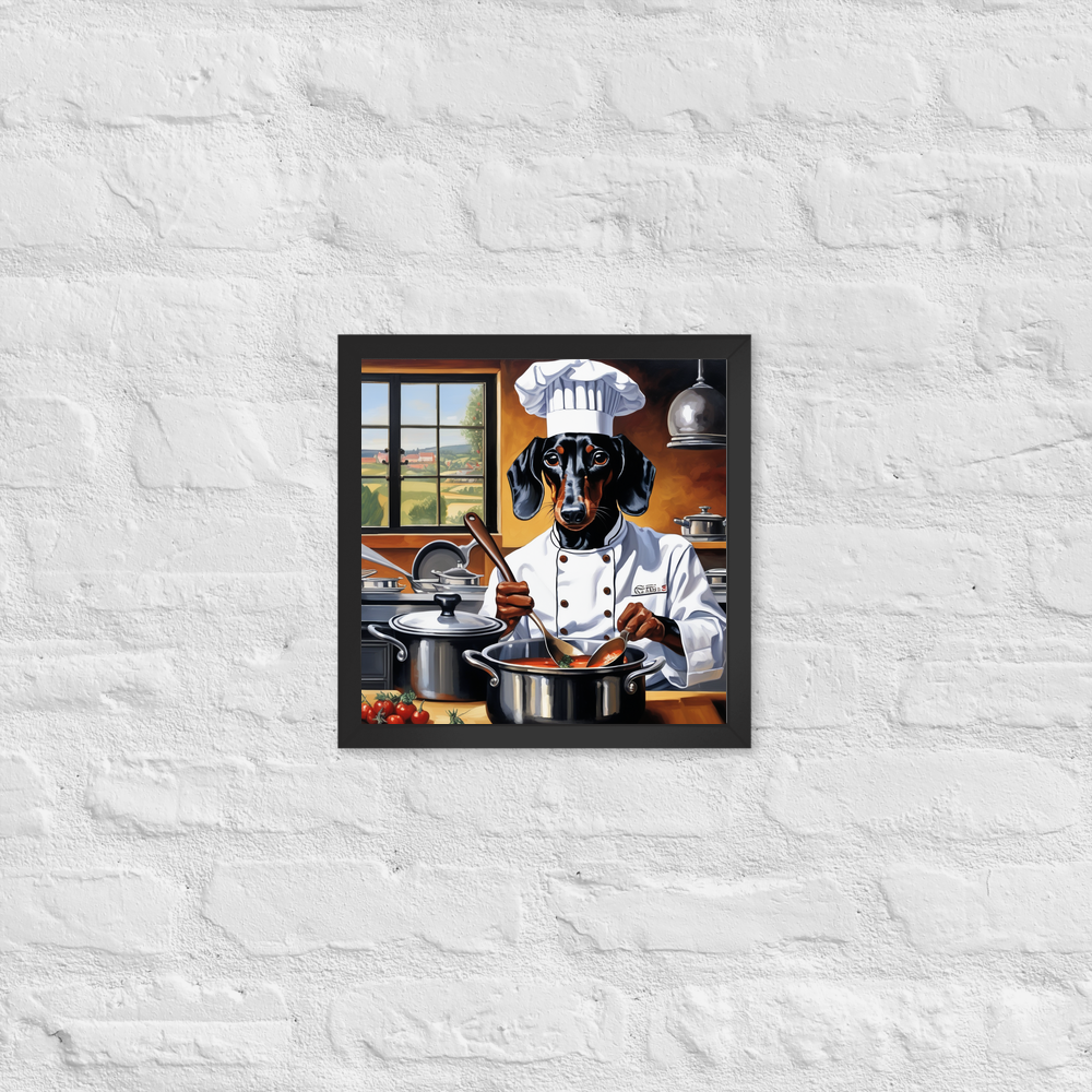 PugMug Custom Black Dachshund Framed Print