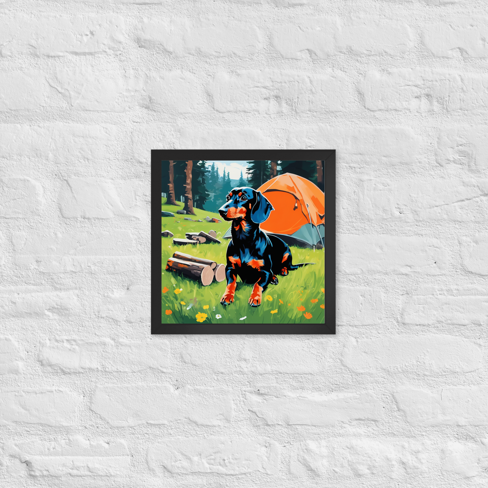 PugMug Custom Black Dachshund Framed Print