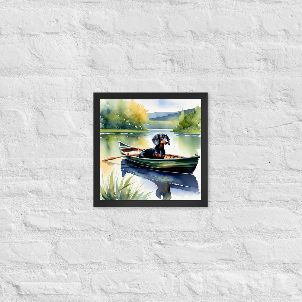 PugMug Custom Black Dachshund Framed Print