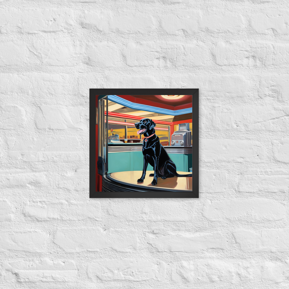 PugMug Custom Black Labrador Retriever Framed Print