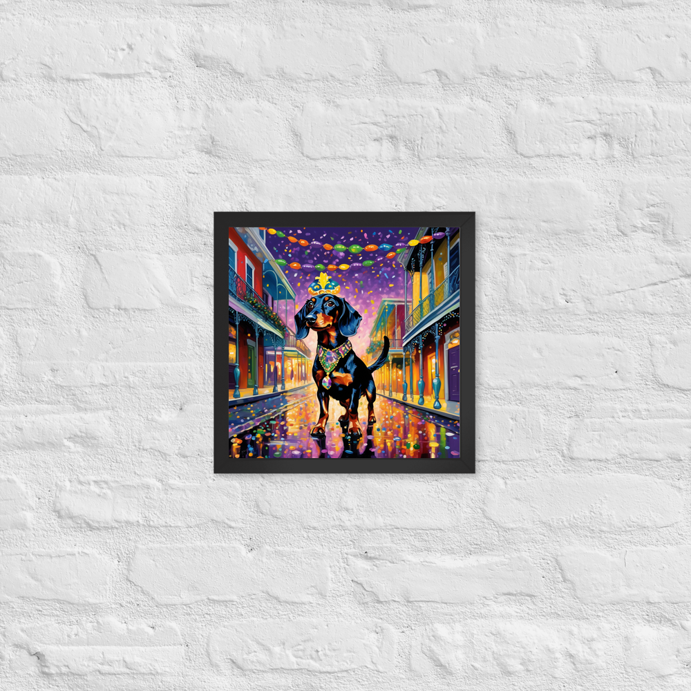 PugMug Custom Black Dachshund Framed Print