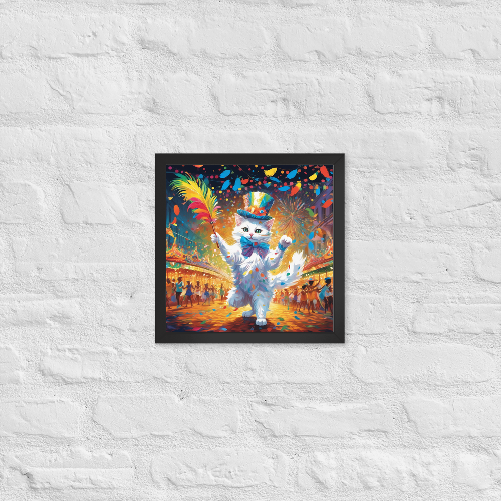 PugMug Custom White Companion Cat Framed Print