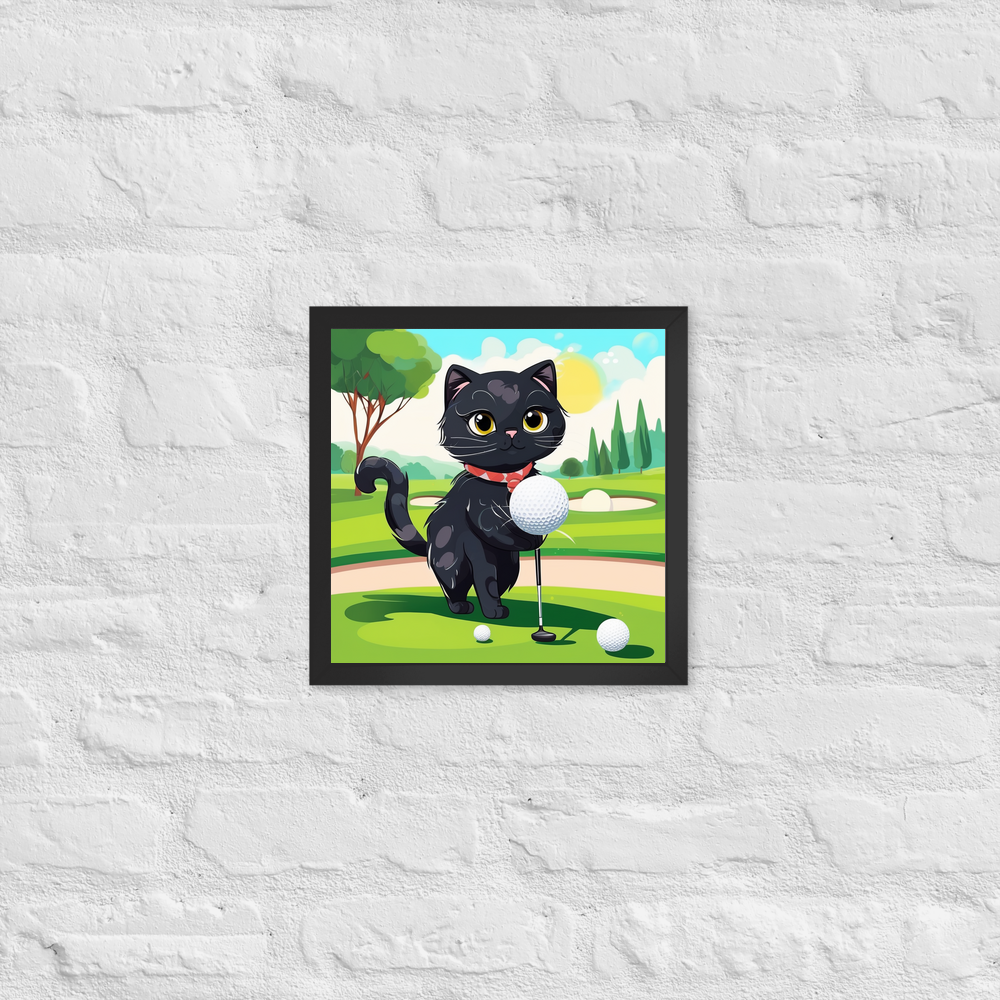 PugMug Custom Black Scottish Fold Cat Framed Print