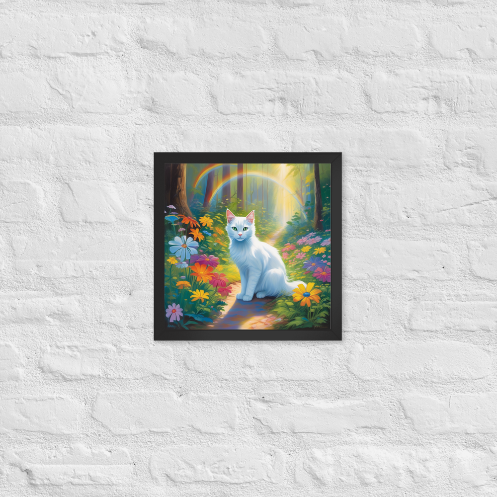 PugMug Custom White Companion Cat Framed Print