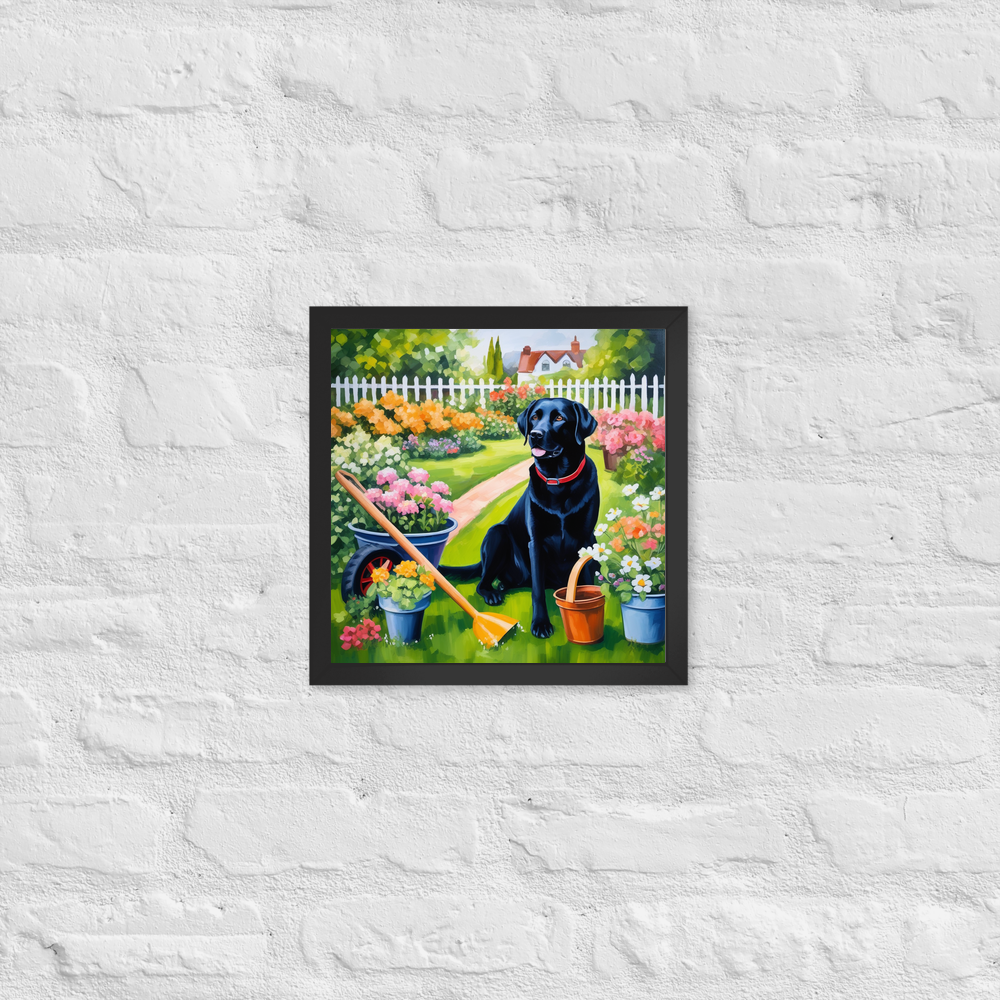PugMug Custom Black Labrador Retriever Framed Print