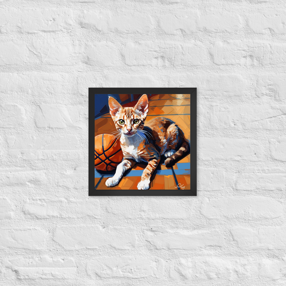PugMug Custom Tabby Devon Rex Cat Framed Print