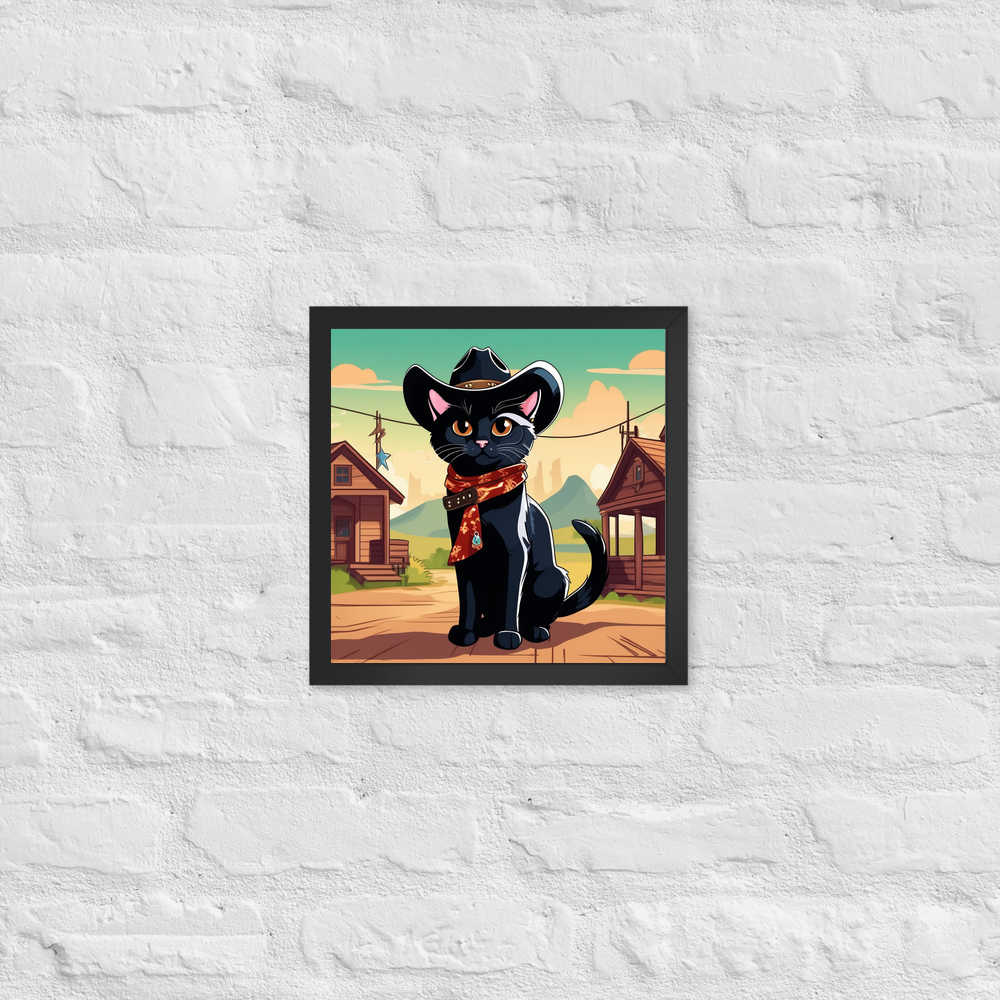 PugMug Custom Black Companion Cat Framed Print