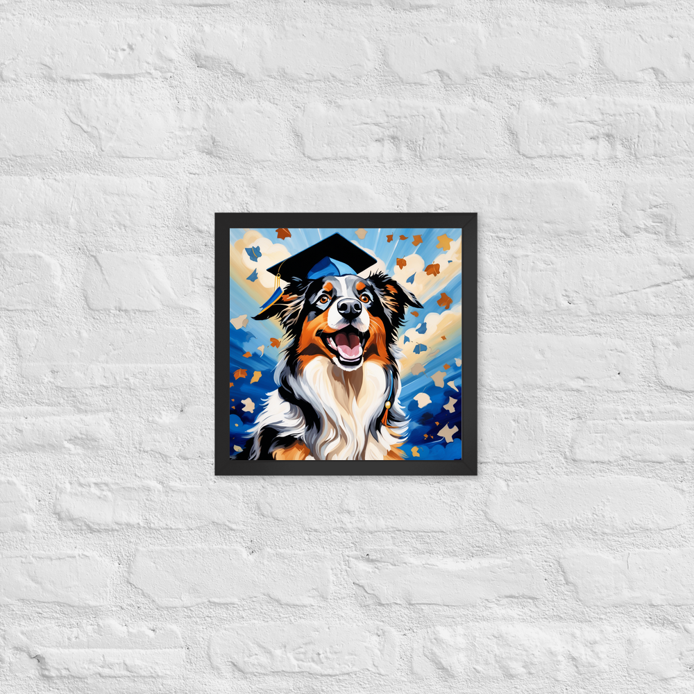 PugMug Custom Australian Shepherd Dog Framed Print