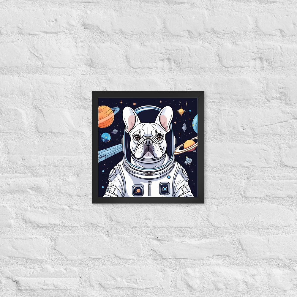 PugMug Custom White French Bulldog Framed Print