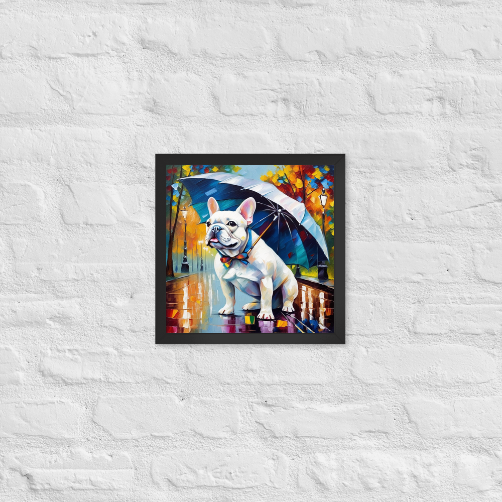 PugMug Custom White French Bulldog Framed Print