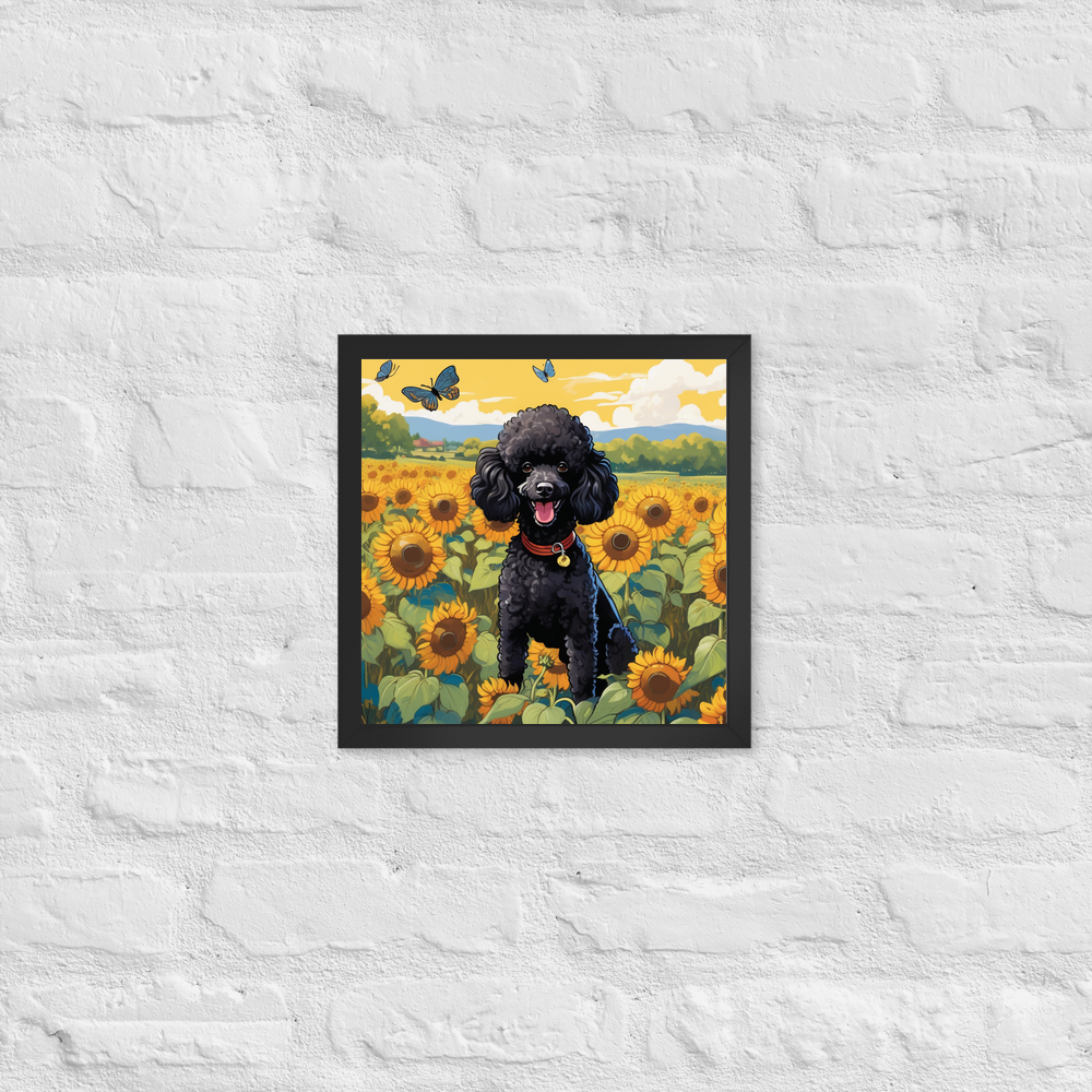 PugMug Custom Black Poodle Framed Print