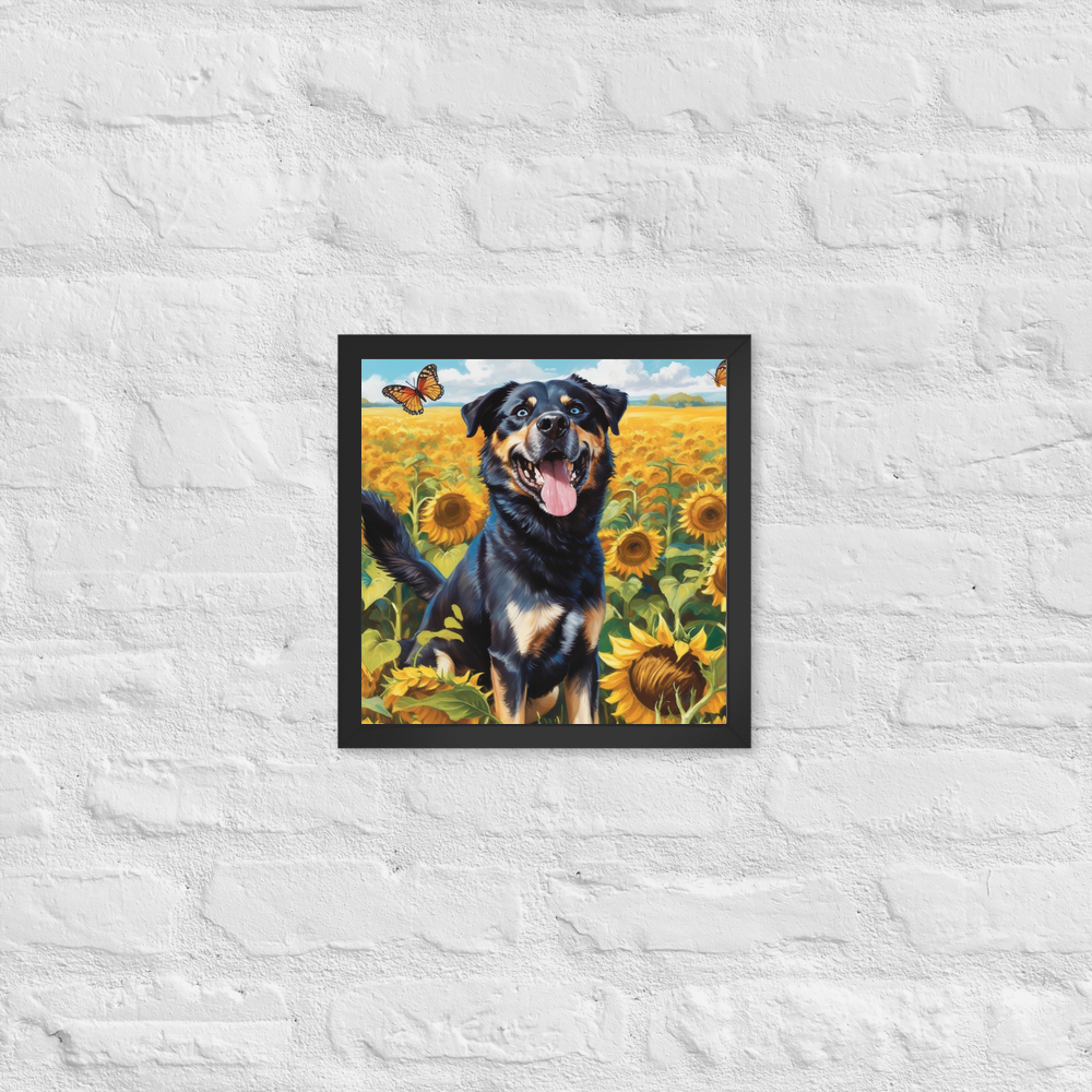 PugMug Custom Blue Framed Print