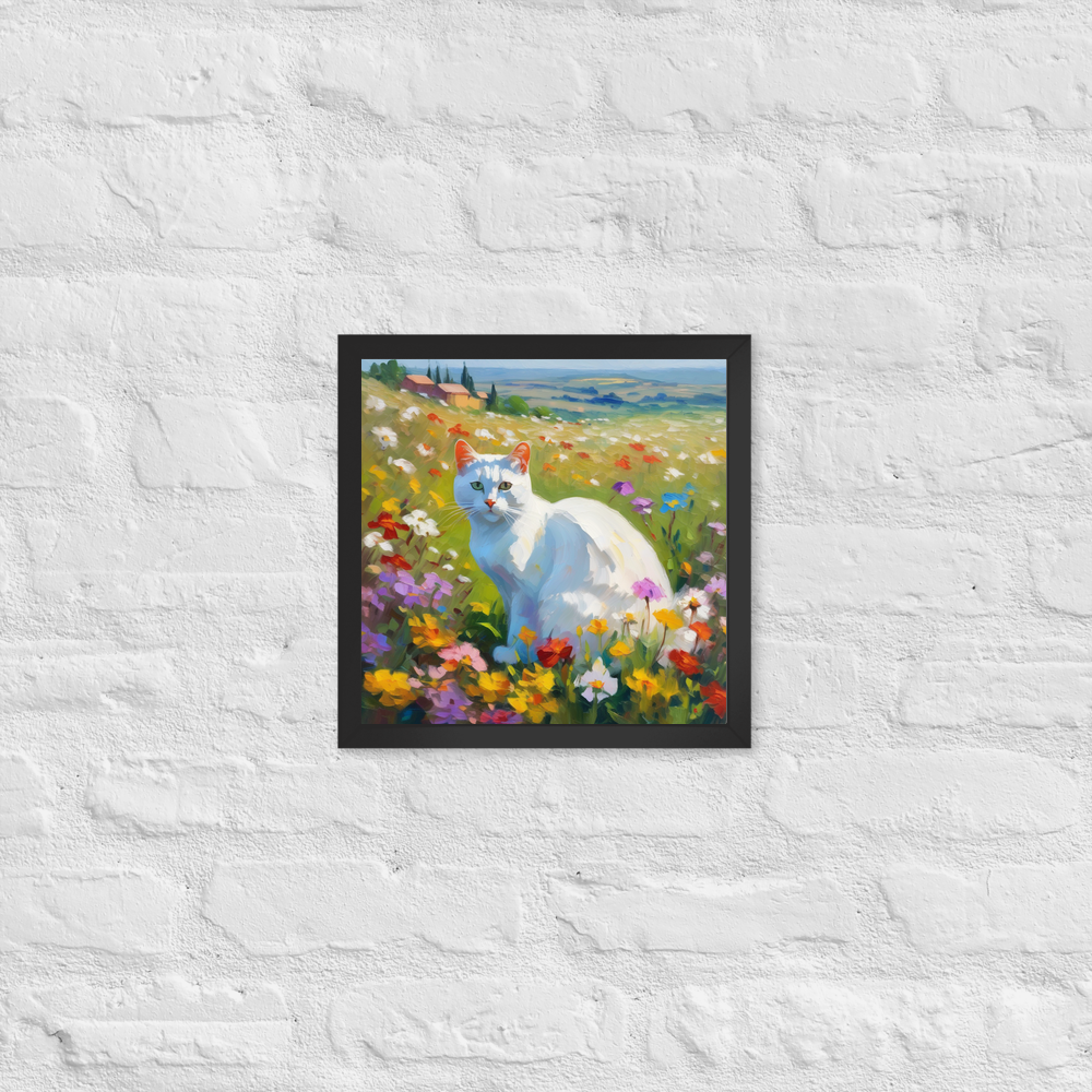 PugMug Custom White Exotic Cat Framed Print
