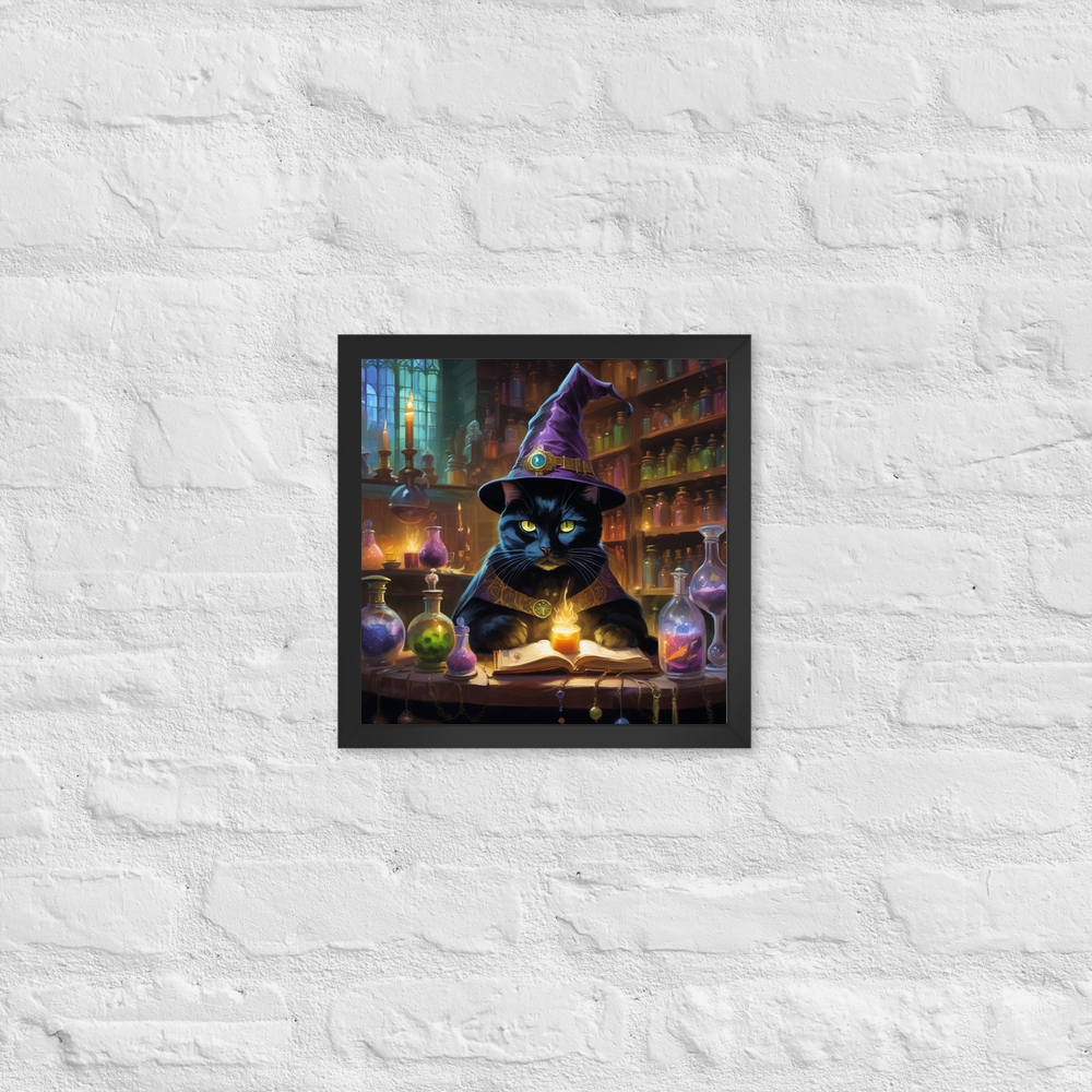 PugMug Custom Black American Shorthair Cat Framed Print