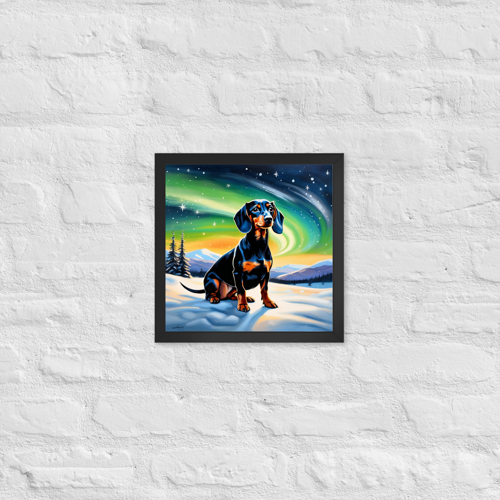 PugMug Custom Black Dachshund Framed Print