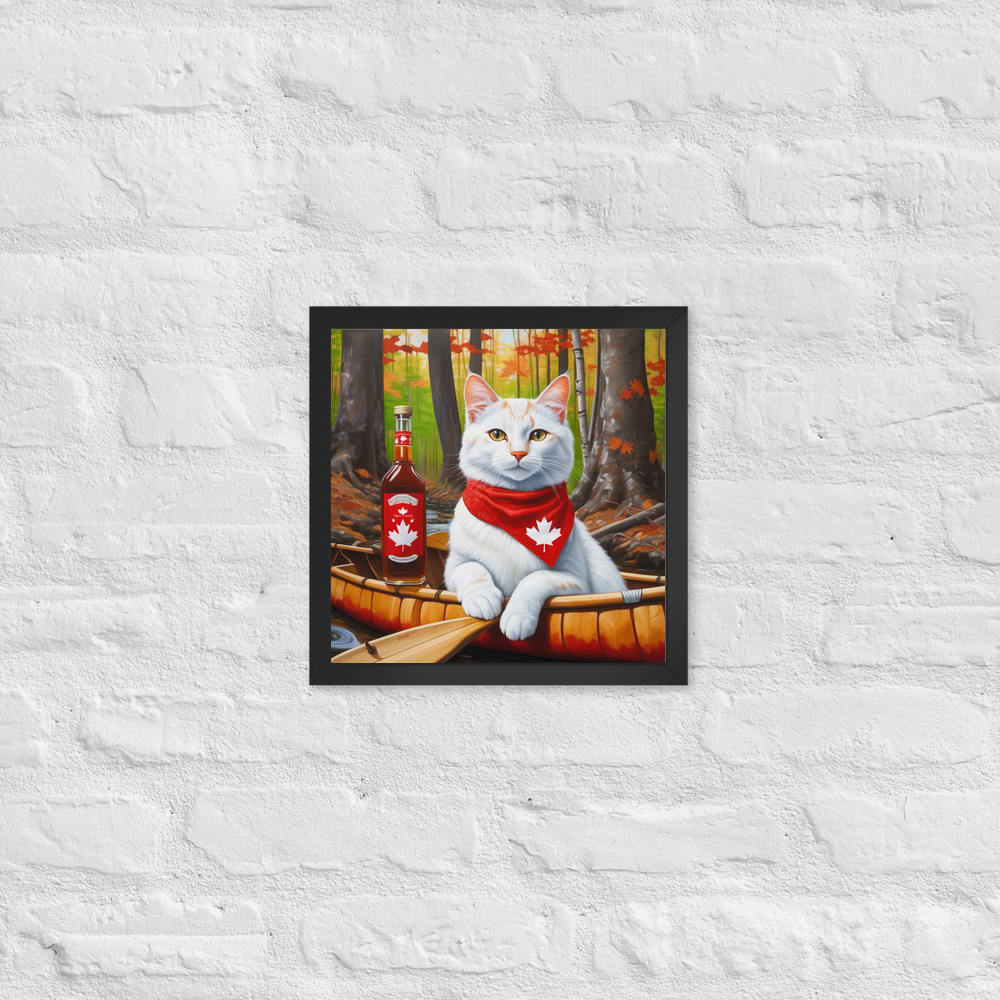 PugMug Custom White Companion Cat Framed Print
