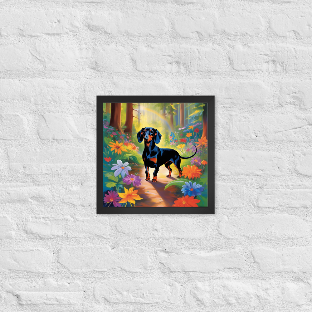 PugMug Custom Black Dachshund Framed Print