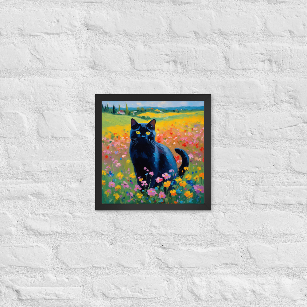PugMug Custom Black British Shorthair Cat Framed Print