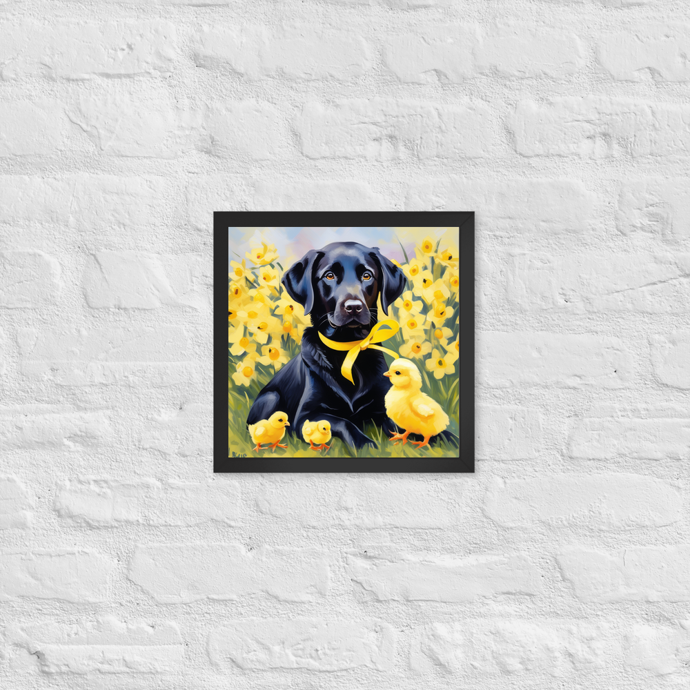 PugMug Custom Black Labrador Retriever Framed Print