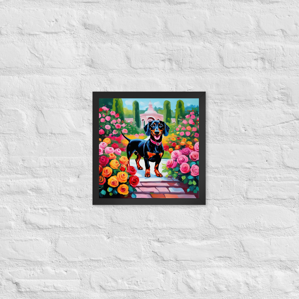 PugMug Custom Black Dachshund Framed Print