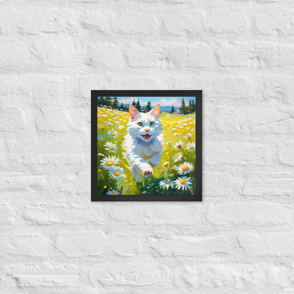 PugMug Custom White Companion Cat Framed Print