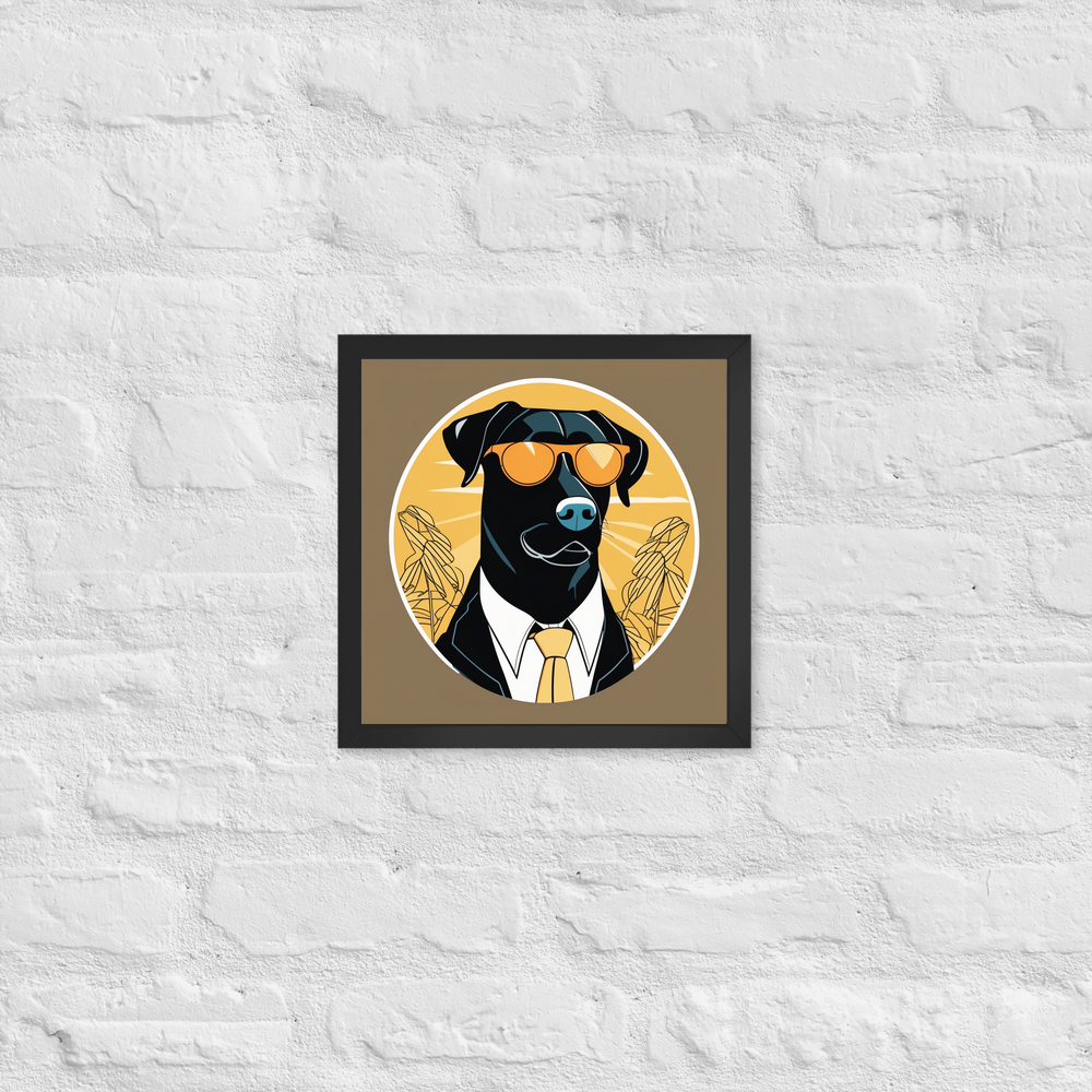 PugMug Custom Black Labrador Retriever Framed Print