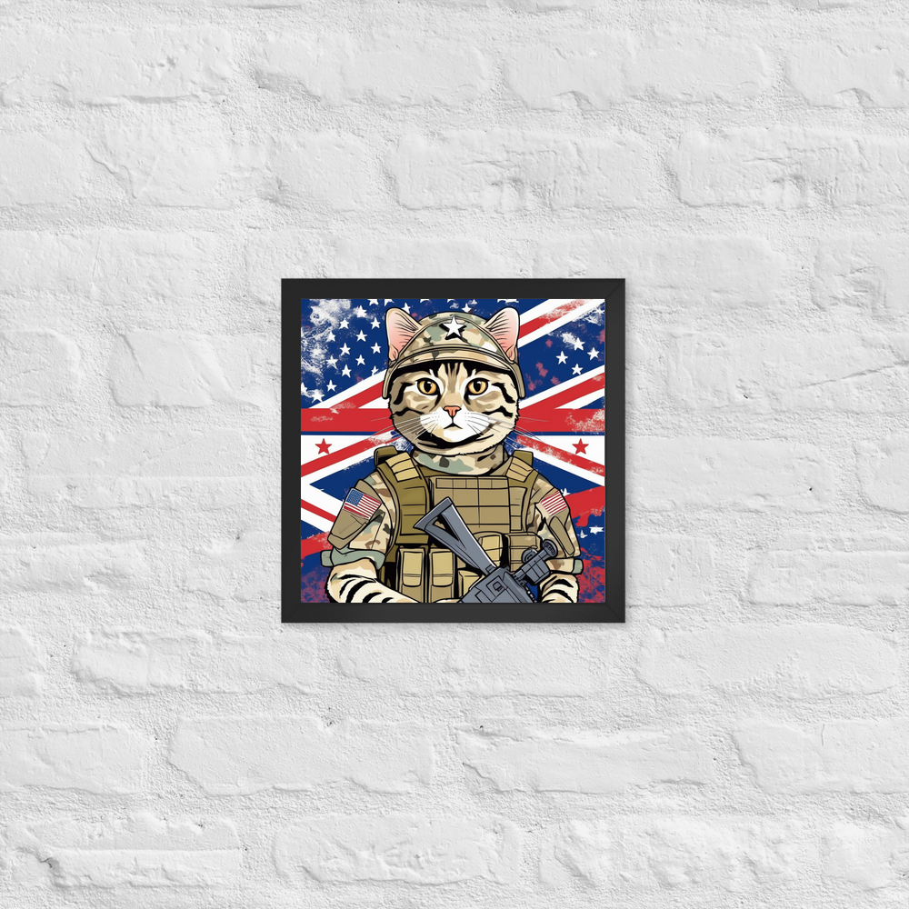 PugMug Custom Tabby Scottish Fold Cat Framed Print