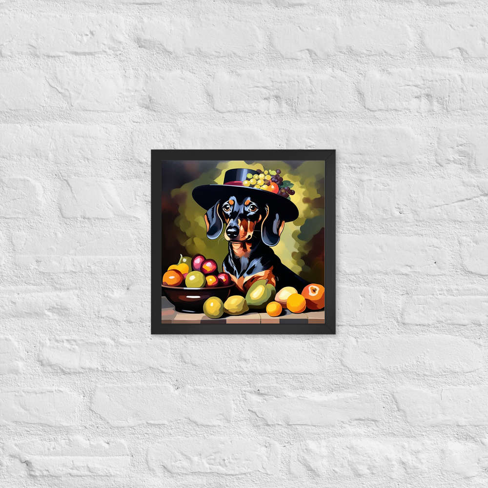 PugMug Custom Black Dachshund Framed Print