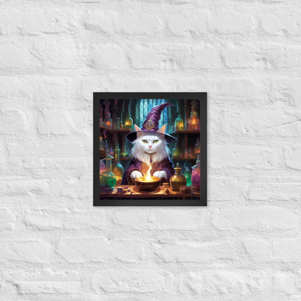 PugMug Custom White Companion Cat Framed Print