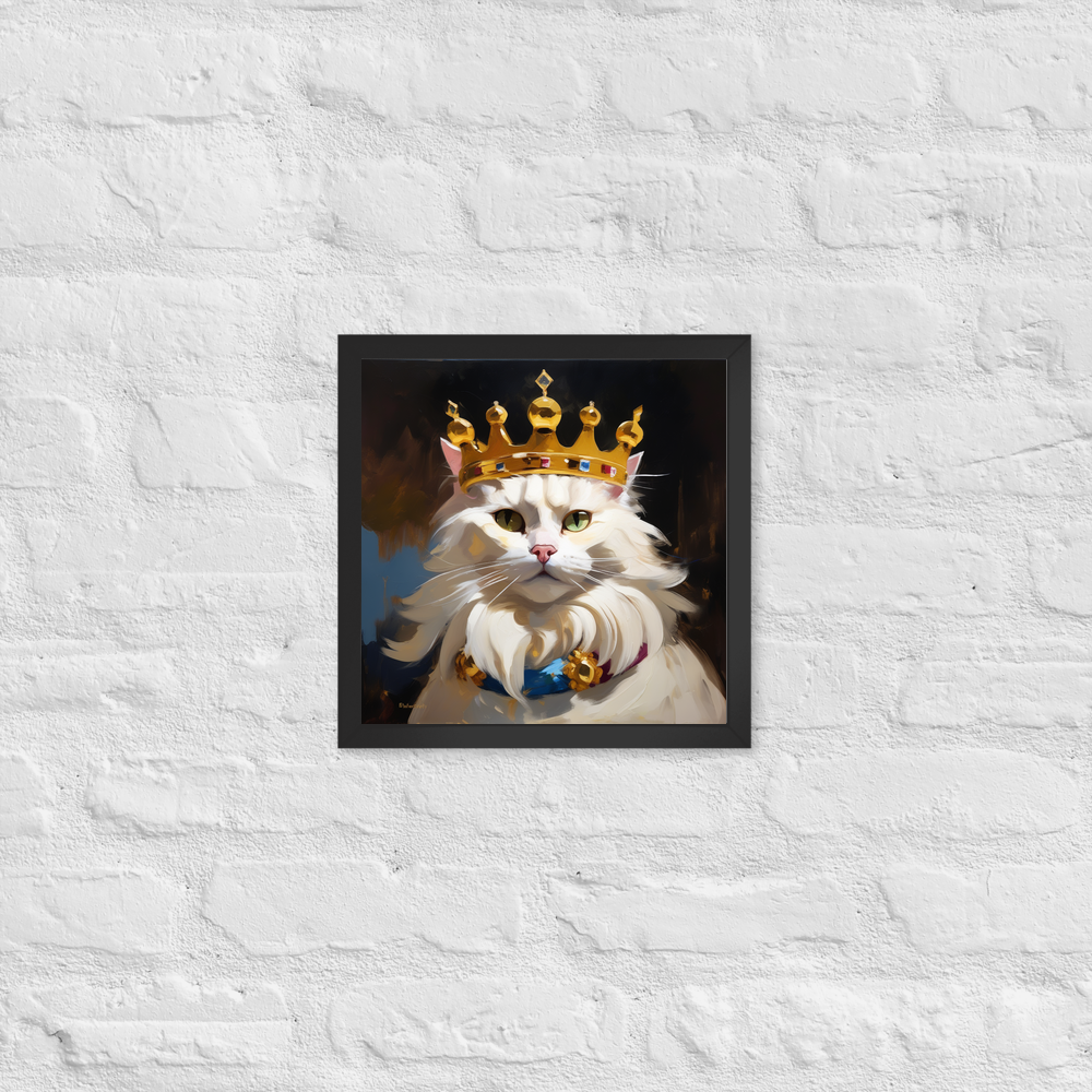 PugMug Custom White Companion Cat Framed Print