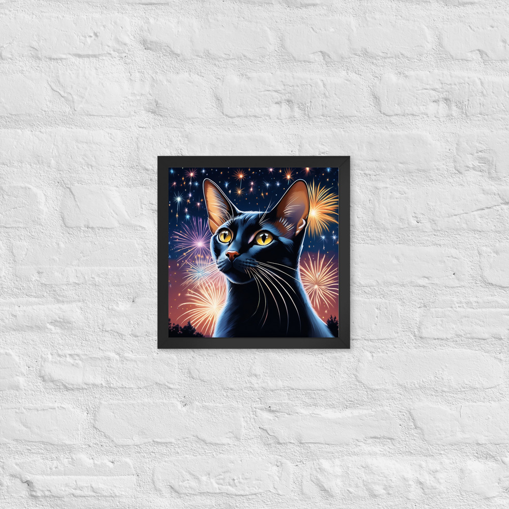 PugMug Custom Black Abyssinian Cat Framed Print