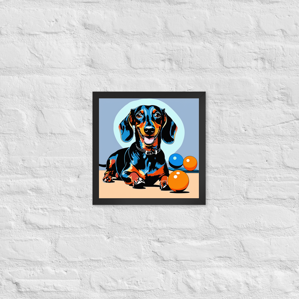 PugMug Custom Black Dachshund Framed Print