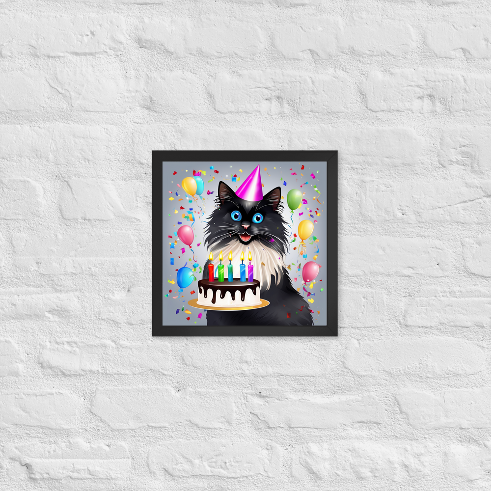 PugMug Custom Black Ragdoll Cat Framed Print