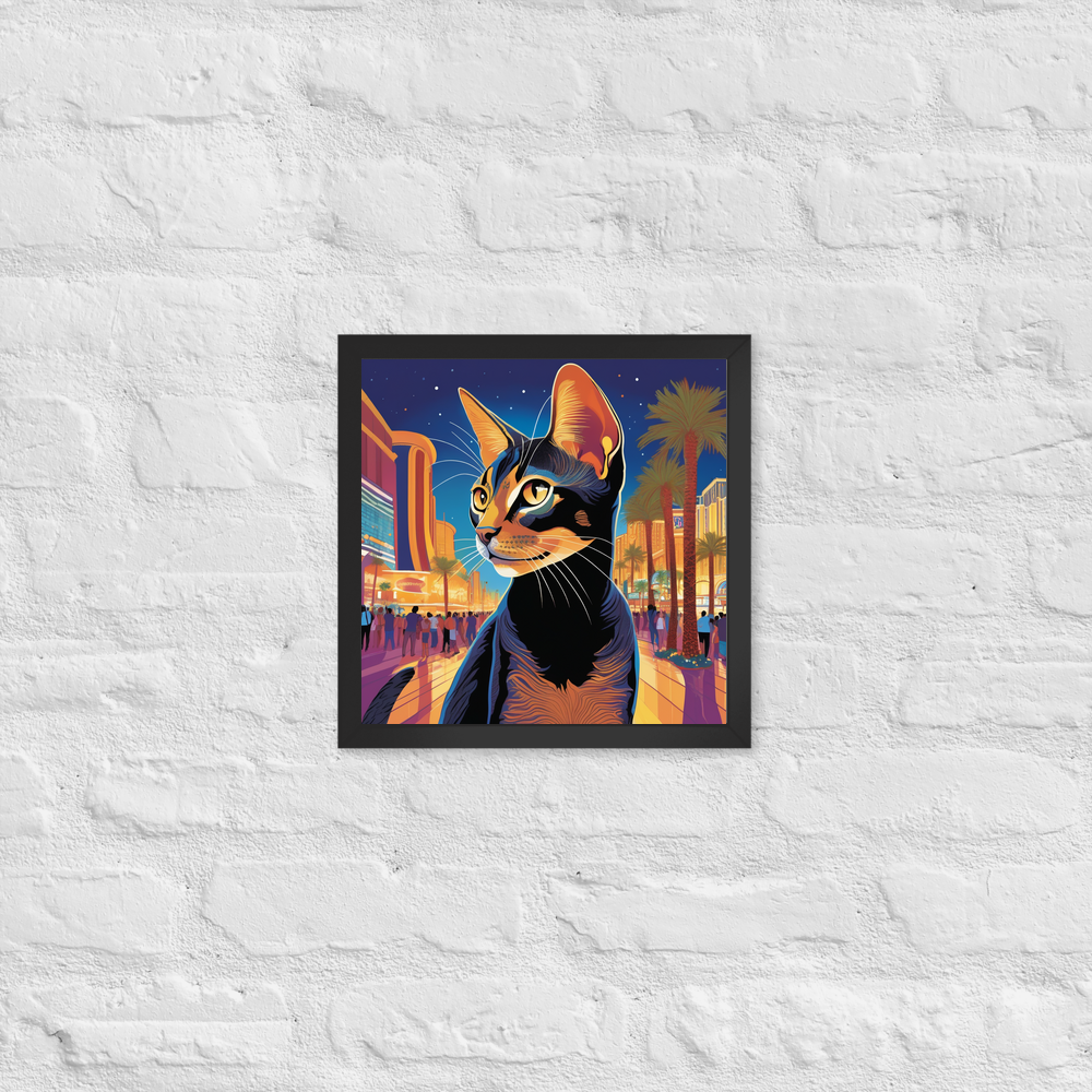 PugMug Custom Black Abyssinian Cat Framed Print
