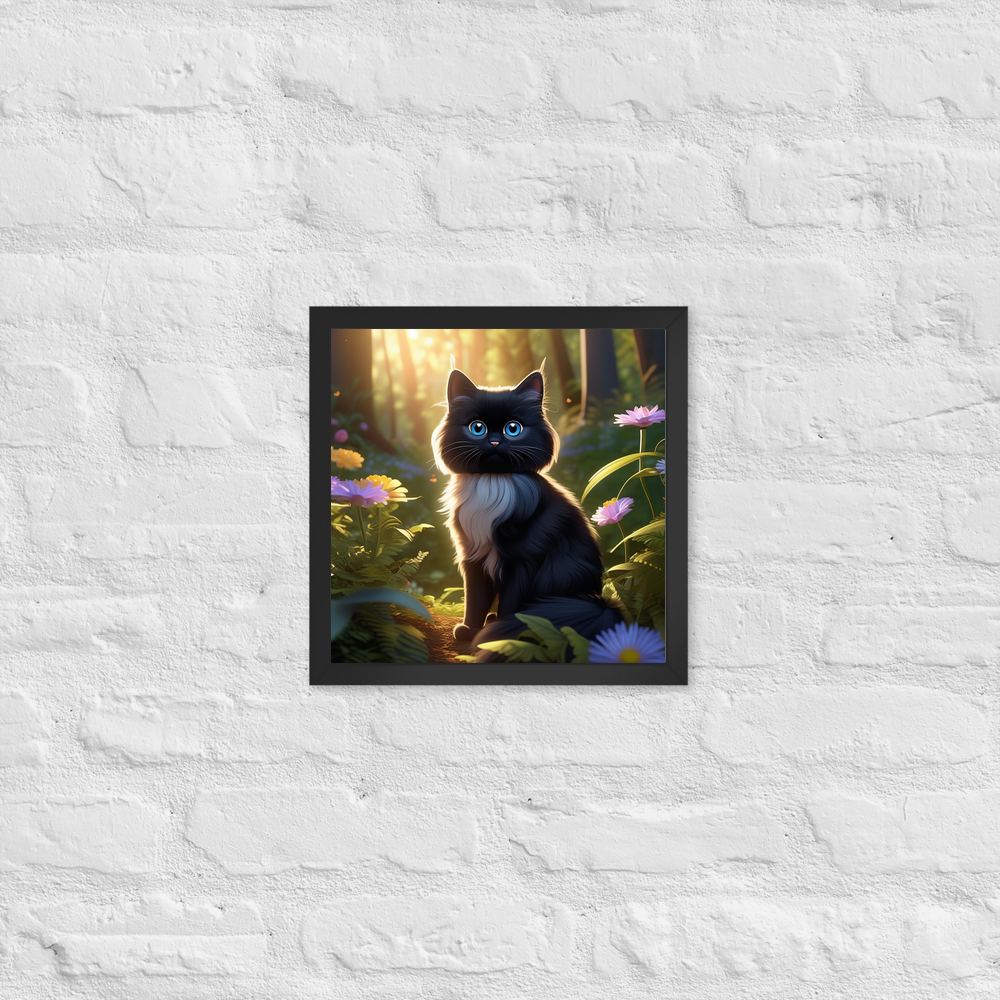 PugMug Custom Black Ragdoll Cat Framed Print