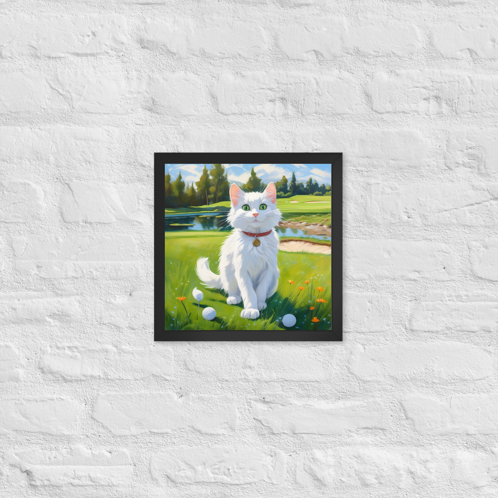 PugMug Custom White Companion Cat Framed Print
