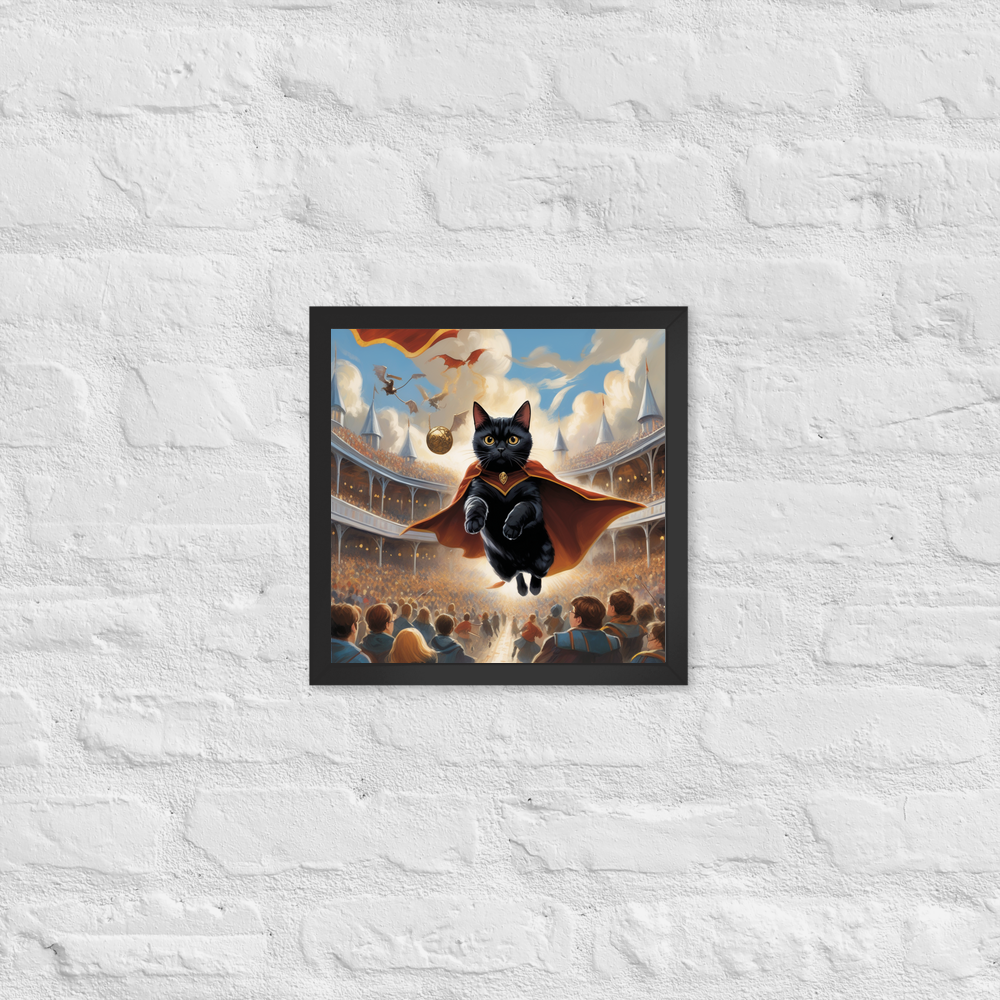 PugMug Custom Black American Shorthair Cat Framed Print