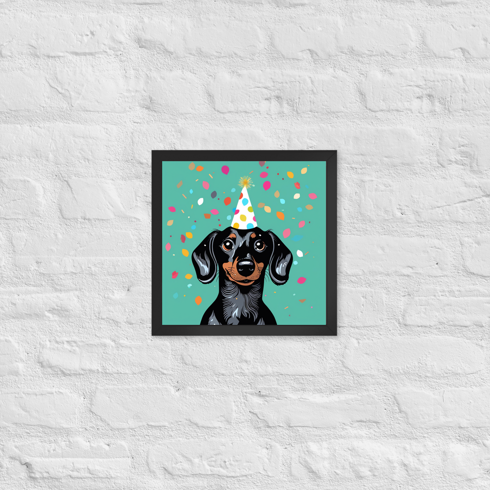 PugMug Custom Black Dachshund Framed Print