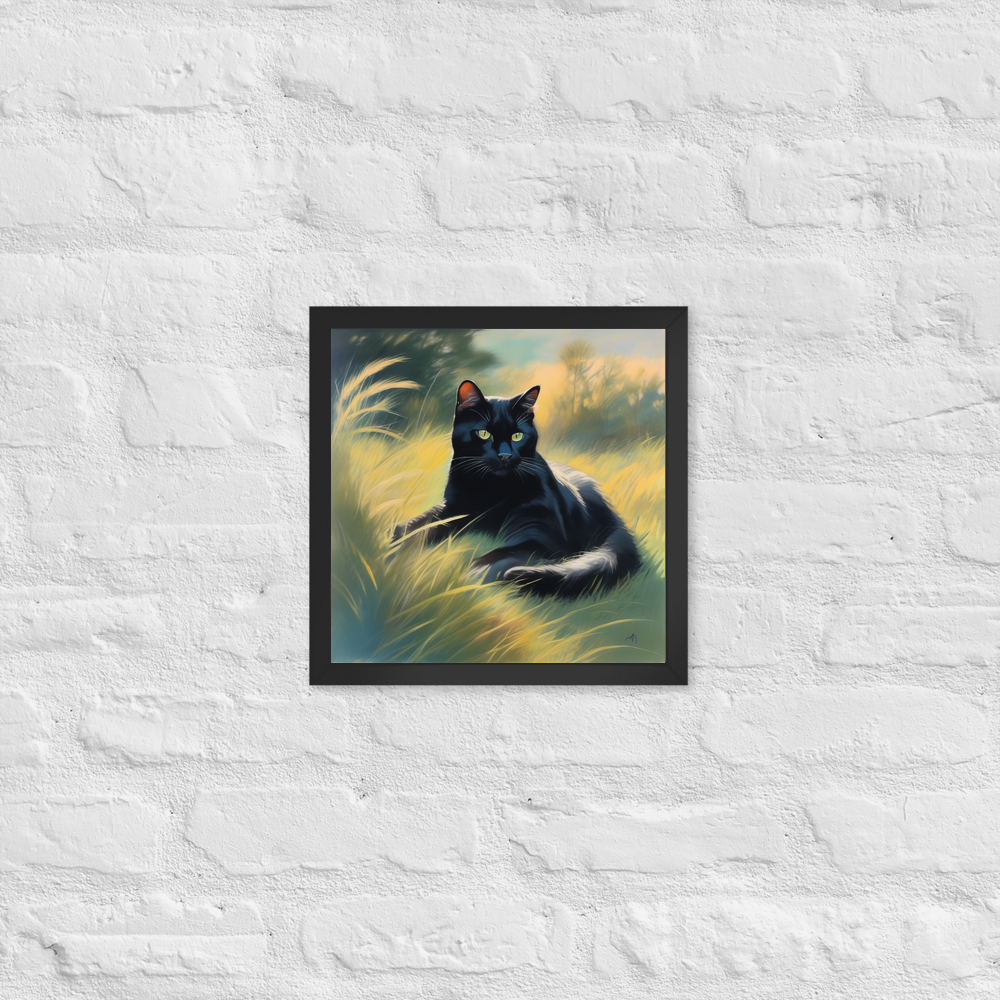 PugMug Custom Black Exotic Cat Framed Print