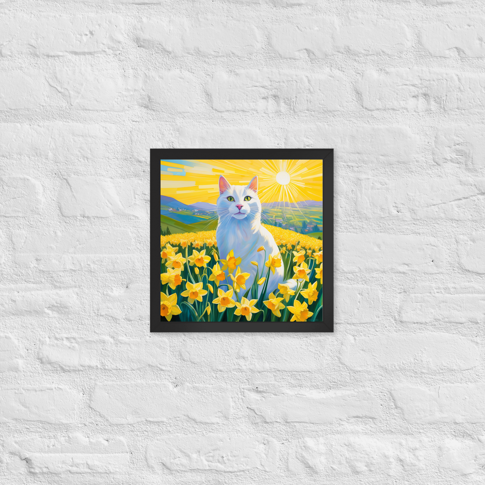 PugMug Custom White Companion Cat Framed Print