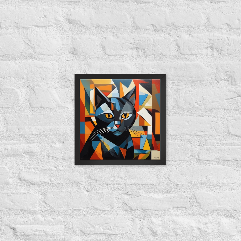 PugMug Custom Black British Shorthair Cat Framed Print