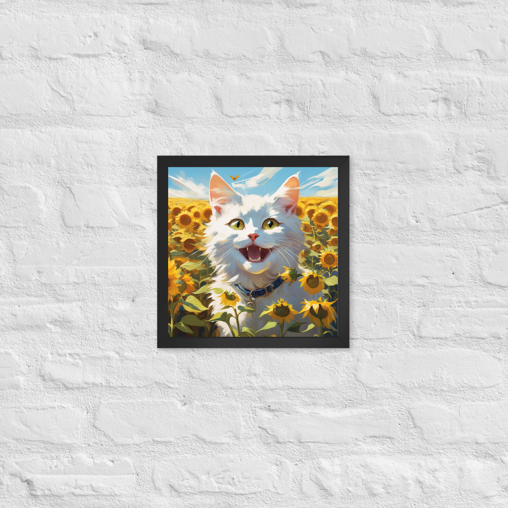 PugMug Custom White Companion Cat Framed Print